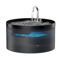 Fontaine à eau automatique pour chien et chat OEM, en plastique transparent, portable, avec pompe silencieuse, alimentation par charge, 2L, étanche, 2 en 1