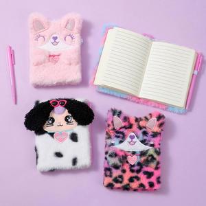 Cute Cat Fuzzy <b>Journal</b> Writing Pad A6 Ruled 160 Pages Lovely Animal Notebook Kids Plush Diary for Girls Women Teens - Product Image 5