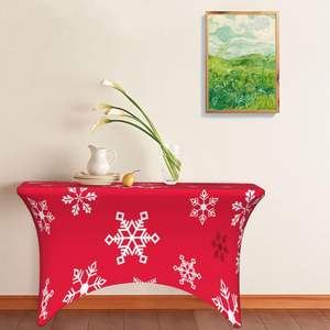 Elegant 4ft Stretch Spandex <b>Table</b> <b>Cover</b> Rectangular Shape for Christmas Bell Theme Parties Weddings Events Stock! Hotels - Product Image 3