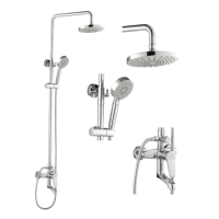Robinet mélangeur d'eau chaude, colonne de douche européenne, robinet mural mélangeur d'eau chaude, ensemble de douche de pluie, vente en gros