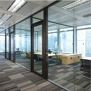 Modular Office Furniture Glass Customized Aluminium Office Cubicle Glass Partition Wall For Office