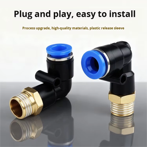 Conector Neumático de Codo de la Serie <span class=keywords><strong>PL</strong></span>, Conexión <span class=keywords><strong>R</strong></span>ápida de Línea de Aire de 1/4-8 mm con Rosca Externa - Product Image 3