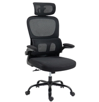 Chaise de bureau ergonomique de direction à dossier haut pivotante avec repose-pieds pour espace de travail à domicile