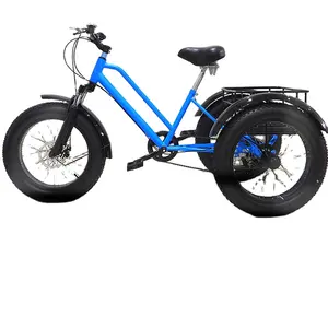 DIY Cargo Fat Tire Trike Pedal Bike Customized Adult Mountain Tricycle for Electric Fat cargo Trike 3 Three Wheel Bike