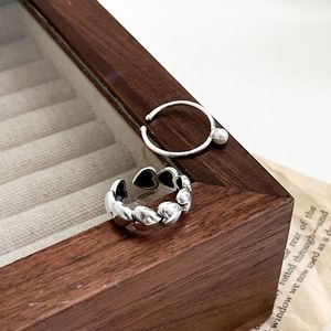 Sterling <b>Silver</b> Heart <b>Ring</b> For Women Fashionable Design Pearl Pinky <b>Ring</b> Gift Jewelry - Product Image 4