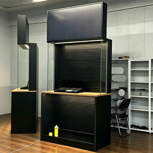 Étagère de présentation pour magasin, boîte à lumière LED, robuste, de haute qualité, moderne, en bois et métal, sur pied, pour magasin de cosmétiques, salle <span class=keywords><strong>d</strong></span>'exposition, boutique - Product Image 1