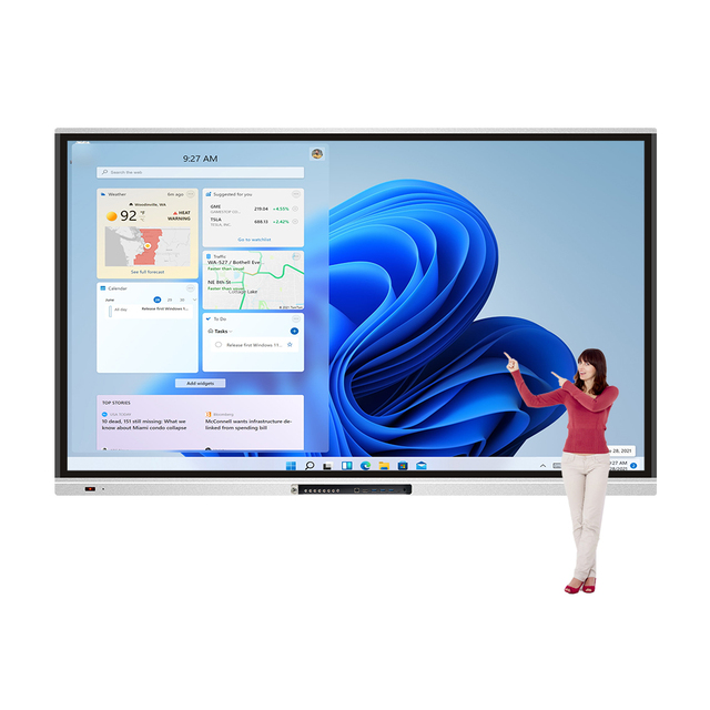 School Meeting Interactive Screen 98 Inch Smart Board EIBOARD 4K LED Flat Panel Capacitive Stylus Annotation Hybrid