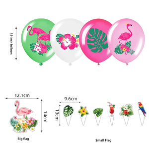 Décoration suspendue Luo Party Aloha pour anniversaire avec bannière de fête estivale et centre de table en nid d'abeille flamant rose - Product Image 5