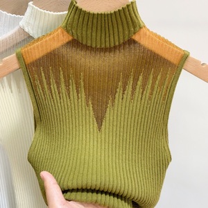 Women's Slim Fit Knit Tank <b>Top</b> Casual Sleeveless <b>Mock</b> <b>Neck</b> Sweater for Summer - Product Image 5