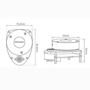 SMRTE IL07 Lidar-Sensor ROS Trolley SLAM-Navigation Kartierung und Entfernungsmessung 2-6m Installationshöhe 60° Betrachtungswinkel - Product Image 6