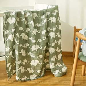 Factory Price 100% Organic Cotton Eco-Friendly Cartoon <b>Baby</b> Swaddle <b>Blanket</b> Customized Patterns <b>Soft</b> Woven Towel - Product Image 3