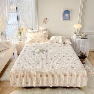 Accogliente gonna da letto 3 pezzi con stampa floreale trapuntata a molla - Product Image 2