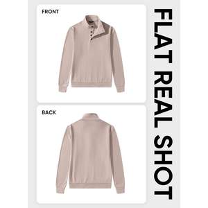 Pull-over à manches longues à col montant pour hommes, décontracté, léger et tricoté, en polaire thermique - Product Image 2