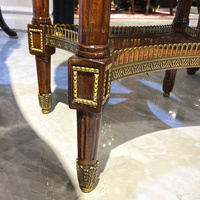 Meubles en bois massif sculptés, table d'appoint ronde en bois de luxe pour salon, table d'appoint avec tiroirs