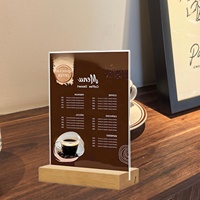 Support de signalisation en acrylique 8,5 x 11 avec base en bois, lot de 3, forme L/T, affichage incliné vertical, portable, pour mariage, restaurant, magasin, bureau