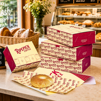 Emballage en papier kraft personnalisé, résistant à la graisse, de qualité alimentaire, recyclable, biodégradable, respectueux de l'environnement, impression de logo personnalisée pour boulangerie, pain