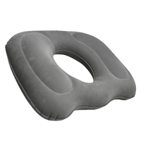 Oreiller gonflable portable en forme d'ours gris avec matériau en PVC lavable et extra doux pour le soulagement de la pression, les voyages et l'utilisation au bureau
