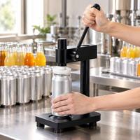 Commercial Manual Beverage Can Sealer Adjustable Can Sealing Machine for Juice Lemon Tea Aluminum Cans Bottles in Drinks Shop