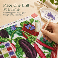 Kit de broderie diamantée carrée KS Craft imprimé Pastoral Aubergine, avec diamants spéciaux, pour l'art de la broderie diamantée DIY, décoration de cuisine et de maison, cadeau