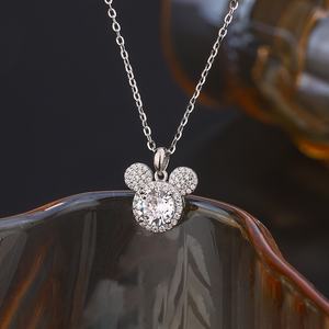 Collier pendentif en moissanite pour <span class=keywords><strong>femme</strong></span>, tendance, luxueux, élégant, design unique, chaîne en bambou, bijoux - Product Image 3