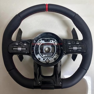 Volant de voiture DOS pour poignée en cuir entièrement orange avec cadre argenté pour Benz W176 W213 W205 W253 C220 <span class=keywords><strong>ClE</strong></span> ClS AMG 2016-2019 - Product Image 3