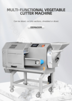 Máquina Cortadora de Frutas y Verduras Comercial Multifuncional de Doble Cabezal para Triturar, Rebanar y Cortar con Motor