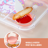 850ml Portable Isolé Étanche Boîte À Lunch En Acier Inoxydable Dessin Animé Dinosaure Forme Bento Alimentaire Boîte À Lunch pour Enfant avec Tasses À Sauce