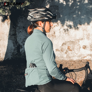 Darevie Negro <span class=keywords><strong>Azul</strong></span> <span class=keywords><strong>Ciclismo</strong></span> Ropa térmica de invierno Transpirable Absorbe la humedad Super Suave <span class=keywords><strong>Ciclismo</strong></span> Jersey térmico - Product Image 4