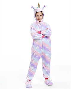 <span class=keywords><strong>Licorne</strong></span> dessin animé unisexe hiver Panda Totoro ours rose Onesie vêtements de nuit femmes hommes vêtements de nuit Anime Costume adulte flanelle pyjamas - Product Image 3
