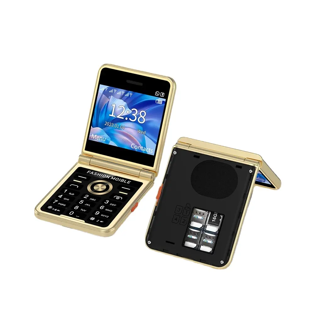 SERVO P21 4 SIM-Karten faltbares Mobiltelefon 2G Netzwerk Kamera magische Stimme Taschenlampe MP4 Schnellwahlwerk automatische Anrufaufzeichnung FM-Telefon