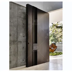 Customized New Front Security Big Modern Villa House Solid Wood Pivot Doors Exterior Wooden Door Main Entrance