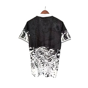 Camiseta de Fútbol Retro 2026 Personalizada con Estampado por Transferencia Térmica, Cuello Redondo, Manga Corta, 220g, Negra y Blanca con Diseño Tribal, Secado Rápido, para Hombre - Product Image 2