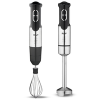 Mélangeur à main de haute qualité vitesse bouton appareils cuisine électrique piler la glace 4 lames mélangeur à main en acier inoxydable 5 en 1