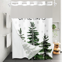 Rideau de douche double couche en tissu transparent à pois, imprimé 3D, motif pin réaliste de luxe, respirant et imperméable pour la confidentialité des fenêtres