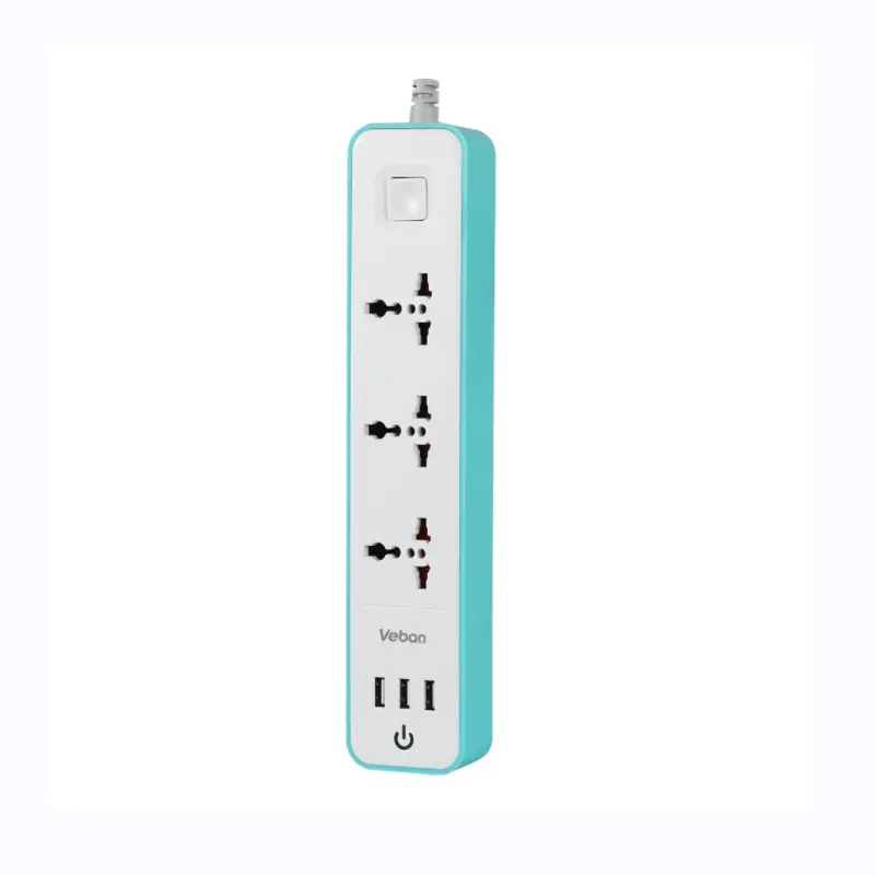 New Trend universal Extension Power Socket 3 Way Outlet 3 USB universal Power Strip with surge protector