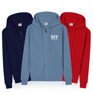 Sweat à capuche en coton épais surdimensionné pour homme avec double fermeture éclair et logo personnalisé, impression en gros, commande en vrac - Product Image 3
