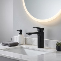 Robinet d'eau chaude froide carré Robinets mitigeurs de lavabo à montage sur pont Robinet de lavabo moderne à un trou pour salle de bain à bas prix