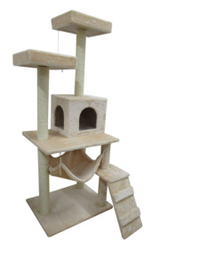 بيع بالجملة شجرة القط المستدامة سهلة التجميع مع خشب متين وأثاث القط القطيفة للف والتسلق - Product Image 3