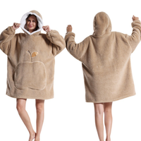 Pyjama à capuche en polaire épais, chaud et coupe-vent, unisexe, pour la maison et les occasions décontractées