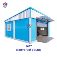 Garage Conteneur Atelier 40 pieds Maison Préfabriquée Pliable Porte à Enroulement Toit en Apéxe Étanche Acier Isolé Personnalisé OEM ODM