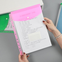 Carpeta de Archivos Transparente Tipo Acordeón A4, 11 Orificios, Bolsillos Perforados de PP, Expandible, con Botón a Presión, para Hojas Sueltas