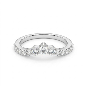 Bague Couronne Pavée de Diamants - Or 9k, 14k, 18k - Product Image 3