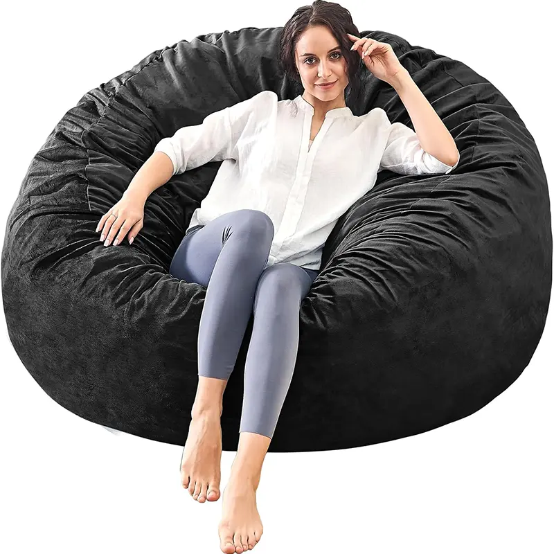 Wholesale Adults Bean Bag Chairs Memory Foam Furniture Bean Bag Chair Round Fluffy Couch For Living Room Bedroom College Dorm