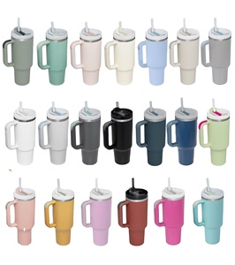 2026 Personalized 40oz Insulated Travel Tumbler <b>with</b> Handle for Valentine Gifts Bulk Stainless Steel Drinking Cup Plain Design - Product Image 5