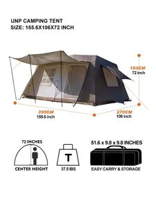 <span class=keywords><strong>Tente</strong></span> à poteaux en aluminium entièrement automatique de grande taille pour l'extérieur, auvent pare-soleil et d'ombrage pour 8 à 10 personnes, imperméable et <span class=keywords><strong>anti</strong></span>-moustiques - Product Image 5