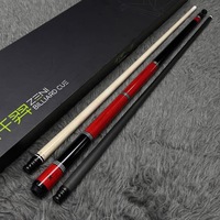 ZENI ZX01 Queue de billard professionnelle en bois d'érable et fibre de carbone de haute qualité, 2 fers, 1/2 pièce, pointe 11,8 mm/12,2 mm