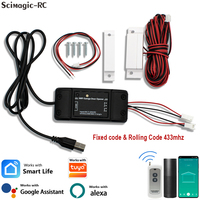 Interrupteur intelligent WiFi universel pour ouvre-porte de garage, compatible avec Tuya, module relais à code fixe et à code roulant 433 MHz, DC 7-32V