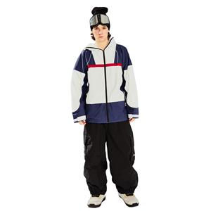 Veste de ski personnalisée OEM Veste de neige extérieure respirante et imperméable avec fonction chauffante Vêtements de ski à la mode bleu avec blanc - Product Image 1