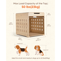 Mueble Moderno para Perros con Estación de Carga, Jaula Interior Mediana con Puerta Acrílica Oculta, Mesa Auxiliar para Mascotas