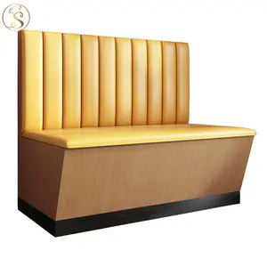 Высокое качество подгонять желтый кожаный Ресторан Банкетный диван набор для сидения для кафе